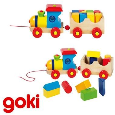 Jouet Train Bebe A Tirer Avec 10 Formes De Construction En Bois 2 Ans