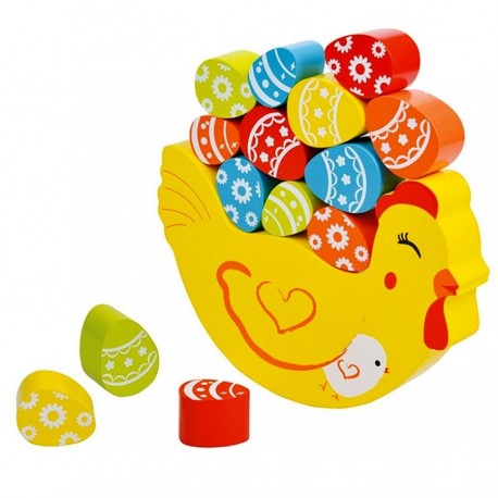 Jeu d'équilibre en bois Poule