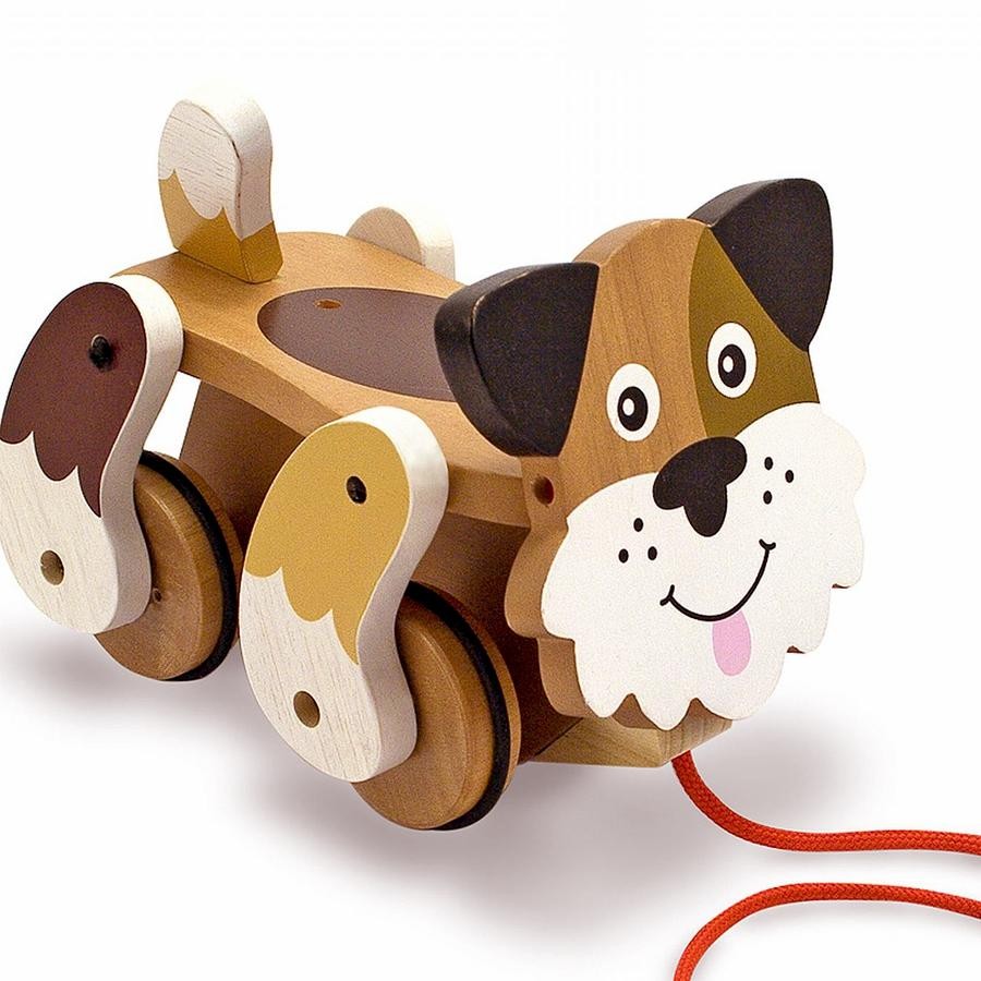 Tutoriel de jouet à tirer : un petit chien en bois sur roulettes