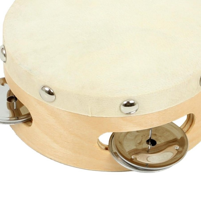 Tambourin en peau naturelle - instrument pour ateliers musique en ehpad