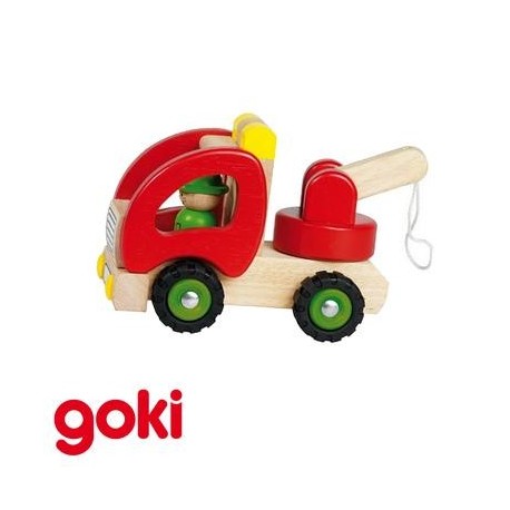 Camion dépanneuse solide Jouet en bois pour enfant 2 ans +
