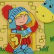 Portemanteau mural enfant Chevalier et dragon Chambre d'enfant Garçon
