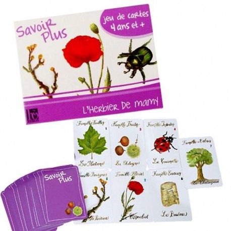 Jeux de cartes éducatif 7 familles Savoir + Herbier de Mamy Enfant 6 ans +