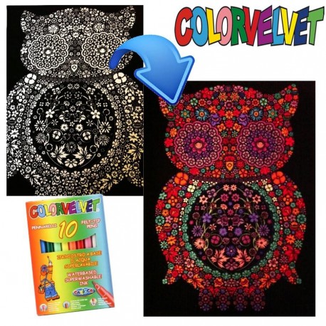 Colorvelvet coloriage velours Hibou 47x35