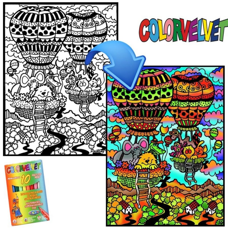 Acheter Coloriages velours Multicolore ? Bon et bon marché