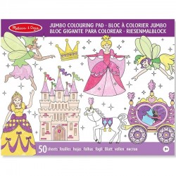 Cahier de coloriage grand format Bloc de 50 pages Princesses Enfants 3 ans +