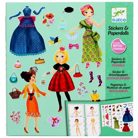 Jeux créatifs Djeco Stickers réutilisables poupées a habiller filles 6 à 11 ans