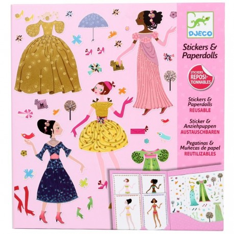Djeco Stickers repositionnables poupées à habiller jeux activités filles 6 ans +