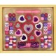 Kit perles en bois coeur rose et violet