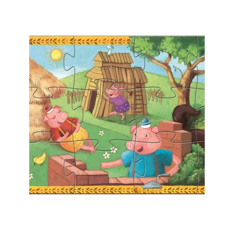 Puzzle Djeco Les 3 petits cochons pour enfants dès 3 ans