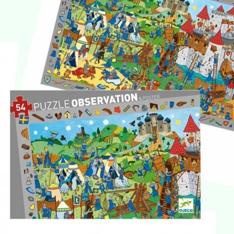Puzzle Djeco Observation Medievales 54 pcs 4 ans +