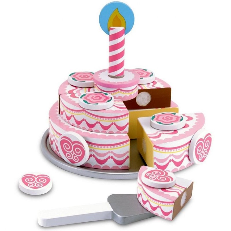 Jouet du gâteau d'anniversaire en bois Montessori
