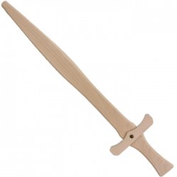 Épée en bois naturel 60 cm Déguisement Enfant