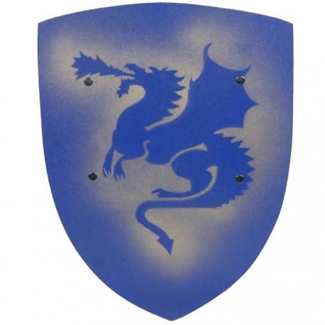 Bouclier de Chevalier en bois Dragon Bleu 42 cm