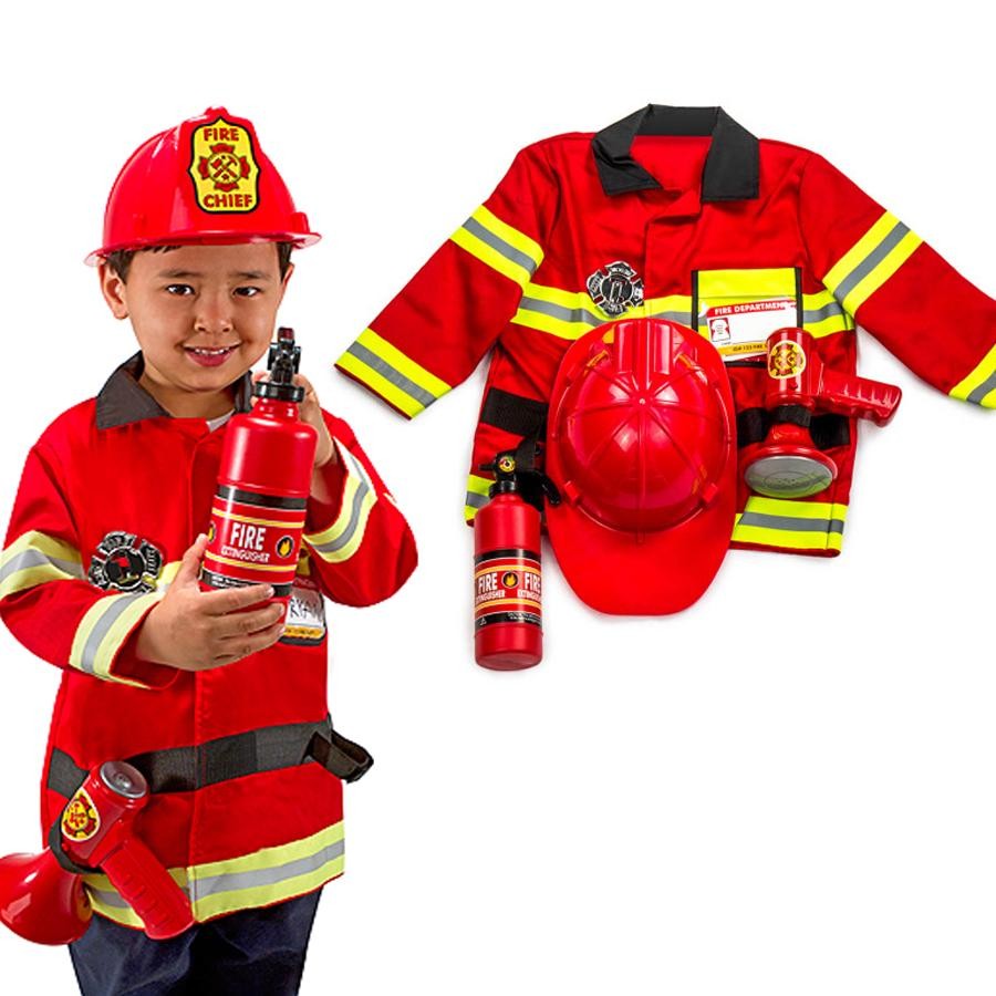 Déguisement pompier rouge enfant