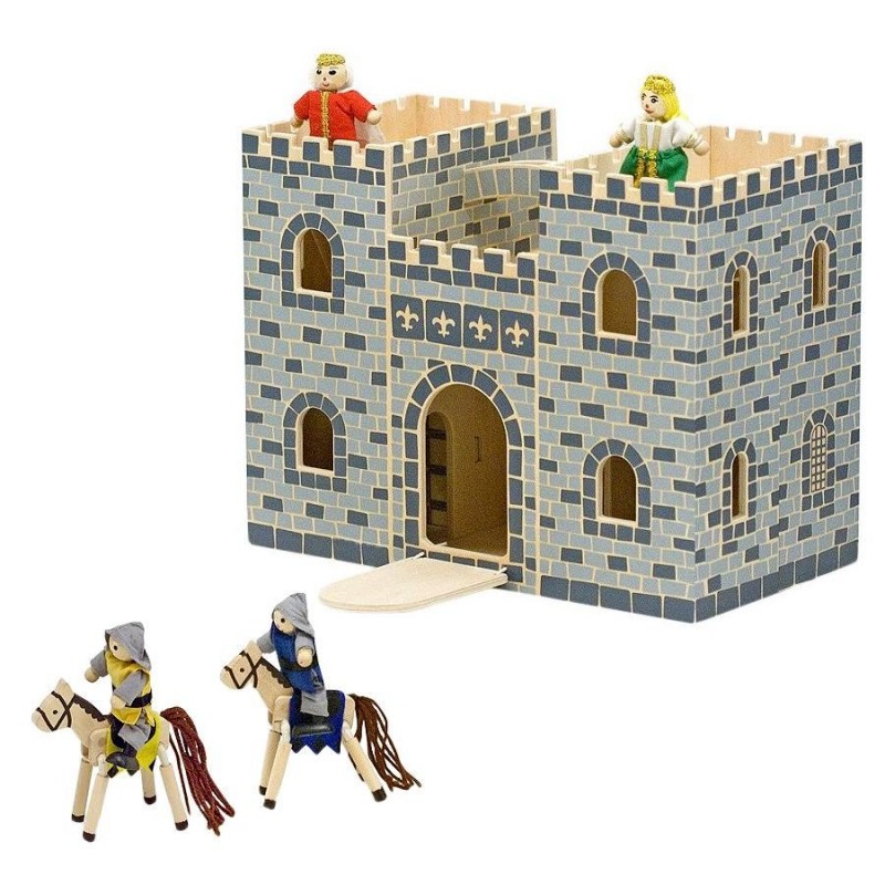 Jouet Château fort en bois – figurines 12 éléments