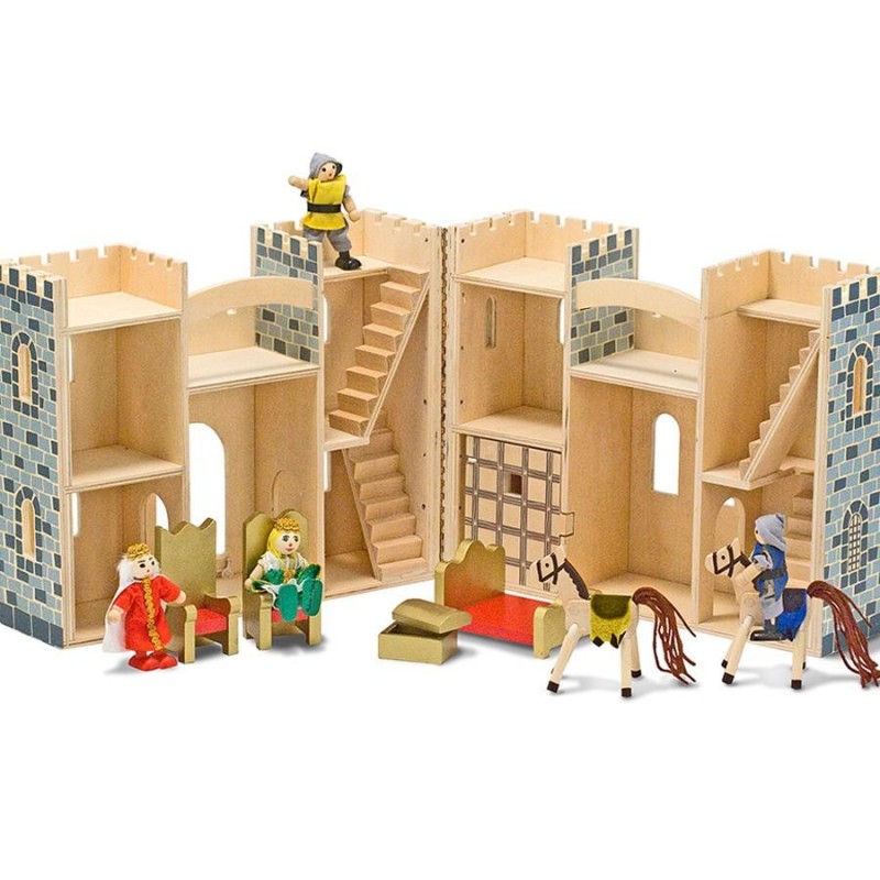 Jouet Château fort en bois – figurines 12 éléments