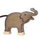 Animaux en bois petit éléphant trompe haute figurine Holztiger