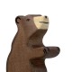 Animaux en bois petit ours brun assis figurine Holztiger
