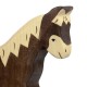 Animaux en bois cheval marron foncé figurine Holztiger