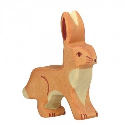 Animaux en bois lapin figurine Holztiger