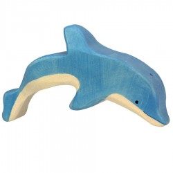 Animaux en bois dauphin sautant figurine Holztiger