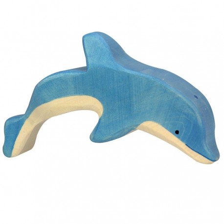 Animaux en bois dauphin sautant figurine Holztiger