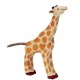 Animaux en bois petite girafe mangeant figurine Holztiger