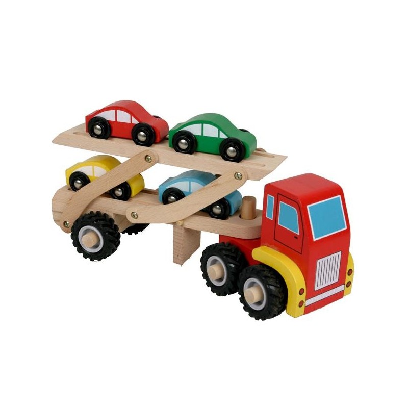 Camion en bois jouet Transport de Voiture Double Decker – Max et Doudou