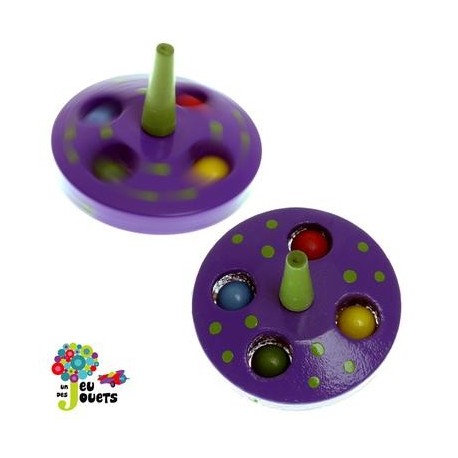 Toupie billes Jouet en bois Diamètre 5cm pour enfant 3 ans +