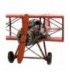 Avion biplan décoratif métal rouge