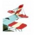 Petit avion décoratif métal bleu clair