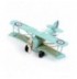 Avion décoratif vintage métal bleu clair