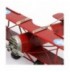 Petit avion décoratif en tôle rouge