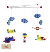 Mobile suspension avion montgolfières décoration chambre enfant