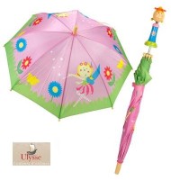 Parapluie princesse 70 cm manche en bois Cran d'arrêt enfant