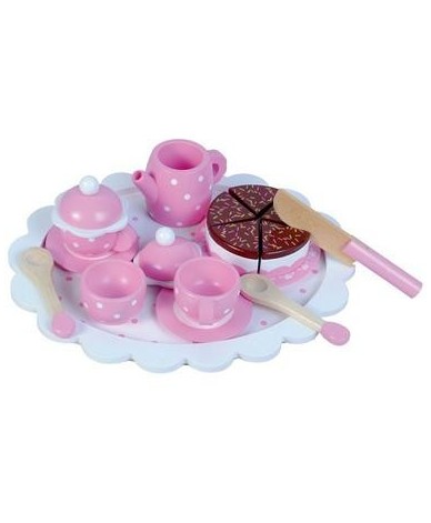 Dinette jouet en bois 18 pcs Plateau de thé Enfant 3 ans + - Un jeux des  jouets