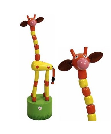 Jouet Wakouwa en bois Girafe Marionnette animaux enfant 3 ans +