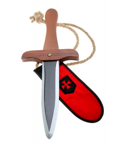 Epée en bois et fourreau Rouge pour enfant