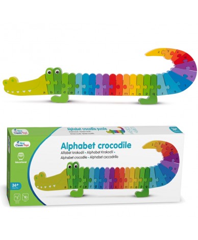 Puzzle éducatif en bois Alphabet Le Crocodile