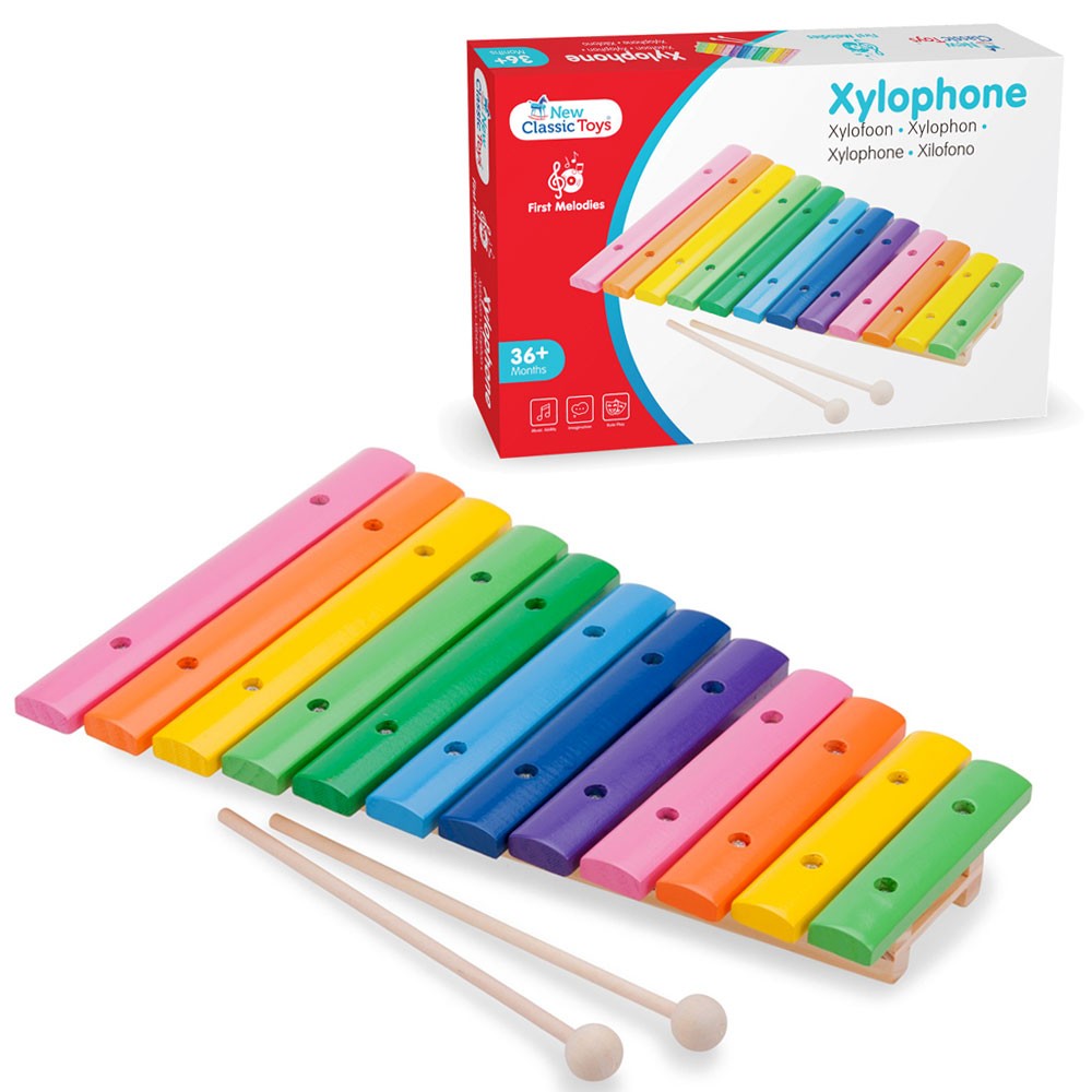 Xylophone arc en ciel Hape Jouet musical en bois 12 mois +