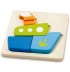 Puzzle en bois bébé Bateau 4 pièces épaisses Jouet 18 mois +