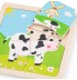 Petit Puzzle des animaux 4 pièces Puzzle en bois Vache 12 mois +