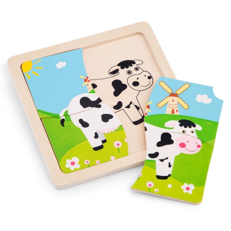 Puzzles pour enfants en bois - Bundle 4 pièces - Puzzle Animaux - Puzzle en  bois 