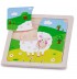 Petit Puzzle des animaux 4 pièces Puzzle en bois Mouton 12 mois +