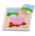 Petit Puzzle des animaux 4 pièces Puzzle en bois Cochon 12 mois +