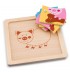 Petit Puzzle des animaux 4 pièces Puzzle en bois Cochon 12 mois +