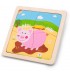 Petit Puzzle des animaux 4 pièces Puzzle en bois Cochon 12 mois +