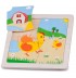 Petit Puzzle des animaux 4 pièces Puzzle en bois Poule 12 mois +