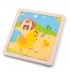 Petit Puzzle des animaux 4 pièces Puzzle en bois Poule 12 mois +